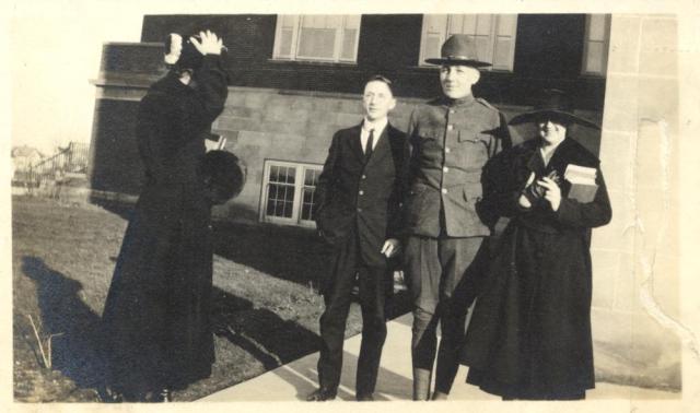Calvin College student in military uniform, 1918