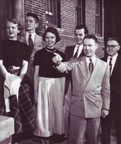 Carl Lundquist and Bethel students in the 1950s