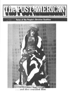 Cover of the first issue of the Post American journal, 1971