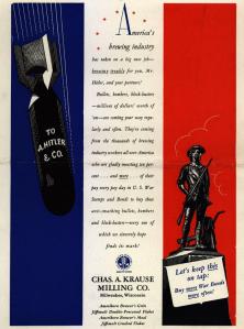 1943 war bond ad from a Milwaukee brewery