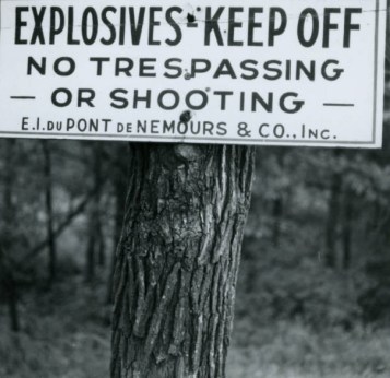 DuPont sign on the new Arden Hills property. President Lundquist had the sign removed to his office.