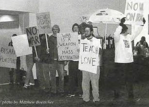 Student anti-war protest at Bethel in late February 2003