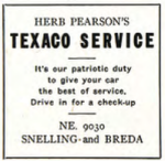 1943 patriotic ad for a local Texaco station