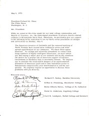 Lundquist's letter to Nixon, 1970