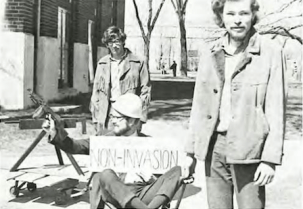 English professor Jon Fagerson and students protest Nixon's invasion of Cambodia