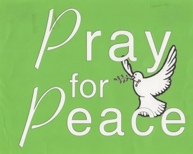 "Pray for Peace" signs that appeared at Bethel, 2003